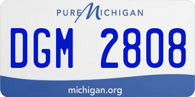 MI license plate DGM2808