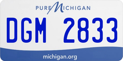 MI license plate DGM2833