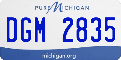 MI license plate DGM2835