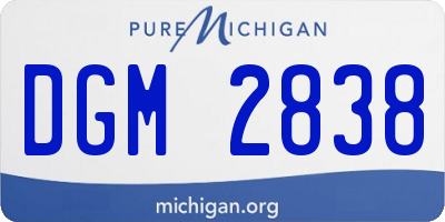 MI license plate DGM2838