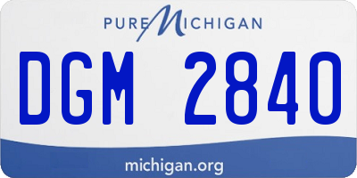MI license plate DGM2840