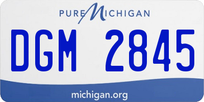 MI license plate DGM2845