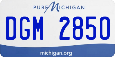 MI license plate DGM2850