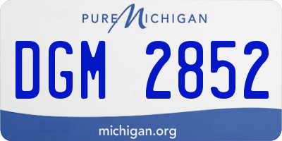 MI license plate DGM2852