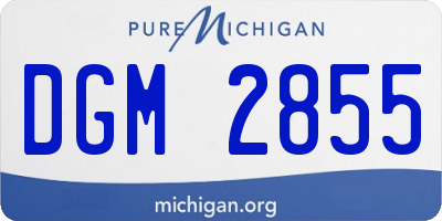 MI license plate DGM2855