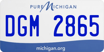 MI license plate DGM2865