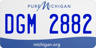 MI license plate DGM2882