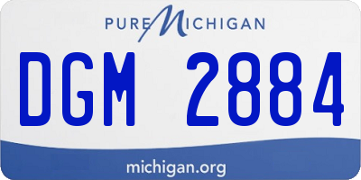MI license plate DGM2884