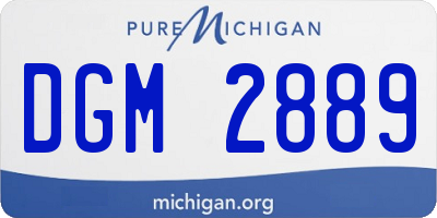 MI license plate DGM2889