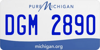 MI license plate DGM2890