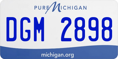 MI license plate DGM2898