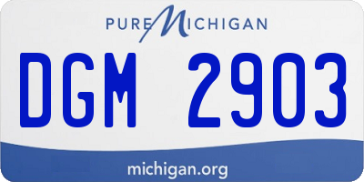 MI license plate DGM2903