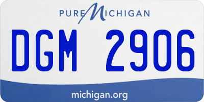 MI license plate DGM2906