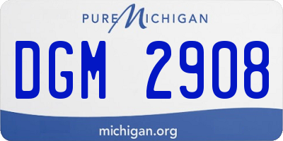 MI license plate DGM2908