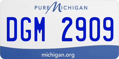 MI license plate DGM2909