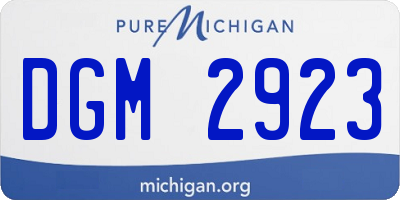 MI license plate DGM2923