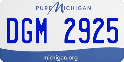 MI license plate DGM2925