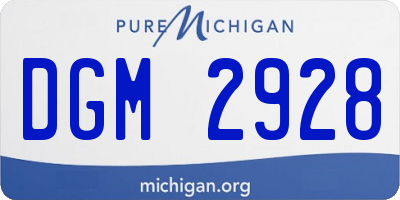 MI license plate DGM2928