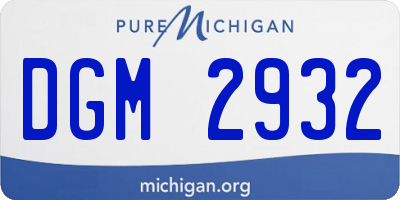 MI license plate DGM2932