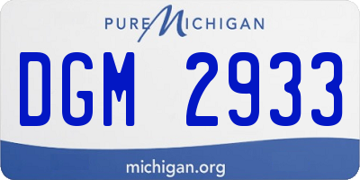MI license plate DGM2933
