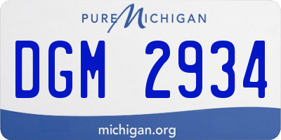 MI license plate DGM2934