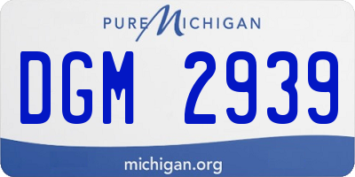 MI license plate DGM2939