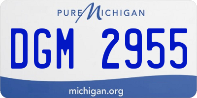 MI license plate DGM2955
