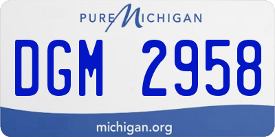 MI license plate DGM2958