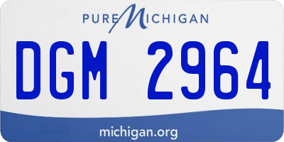 MI license plate DGM2964