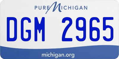 MI license plate DGM2965
