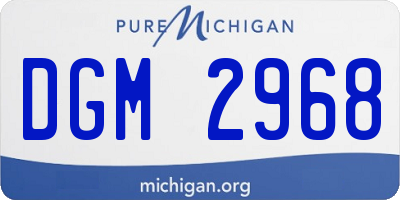 MI license plate DGM2968