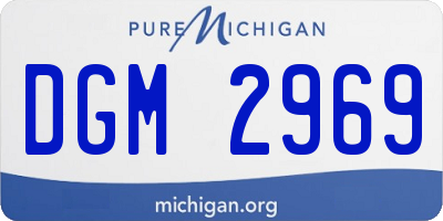 MI license plate DGM2969