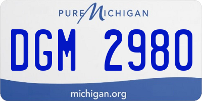 MI license plate DGM2980