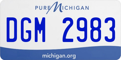 MI license plate DGM2983