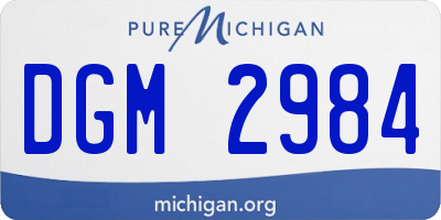 MI license plate DGM2984