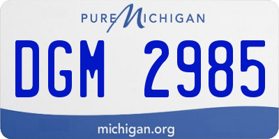 MI license plate DGM2985