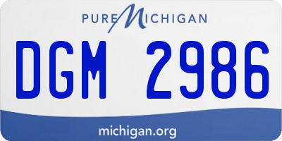 MI license plate DGM2986