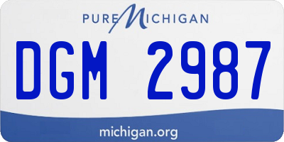 MI license plate DGM2987