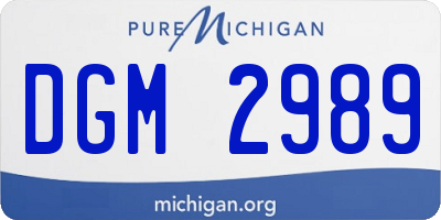 MI license plate DGM2989