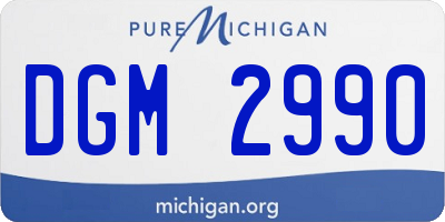 MI license plate DGM2990