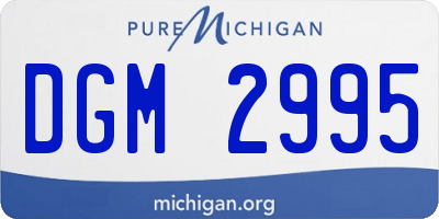 MI license plate DGM2995
