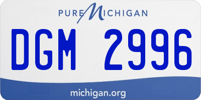 MI license plate DGM2996