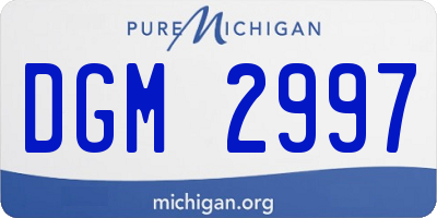 MI license plate DGM2997