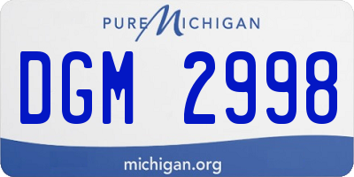 MI license plate DGM2998