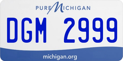 MI license plate DGM2999
