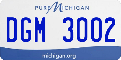 MI license plate DGM3002