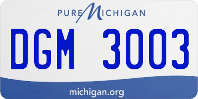 MI license plate DGM3003