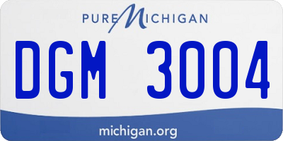 MI license plate DGM3004