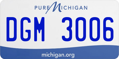 MI license plate DGM3006