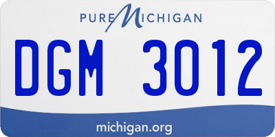 MI license plate DGM3012